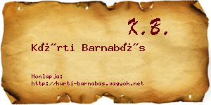 Kürti Barnabás névjegykártya