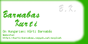 barnabas kurti business card
